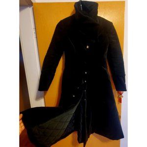 Vaute Couture "Audrey" Winter Dress Coat in Black, Size XS